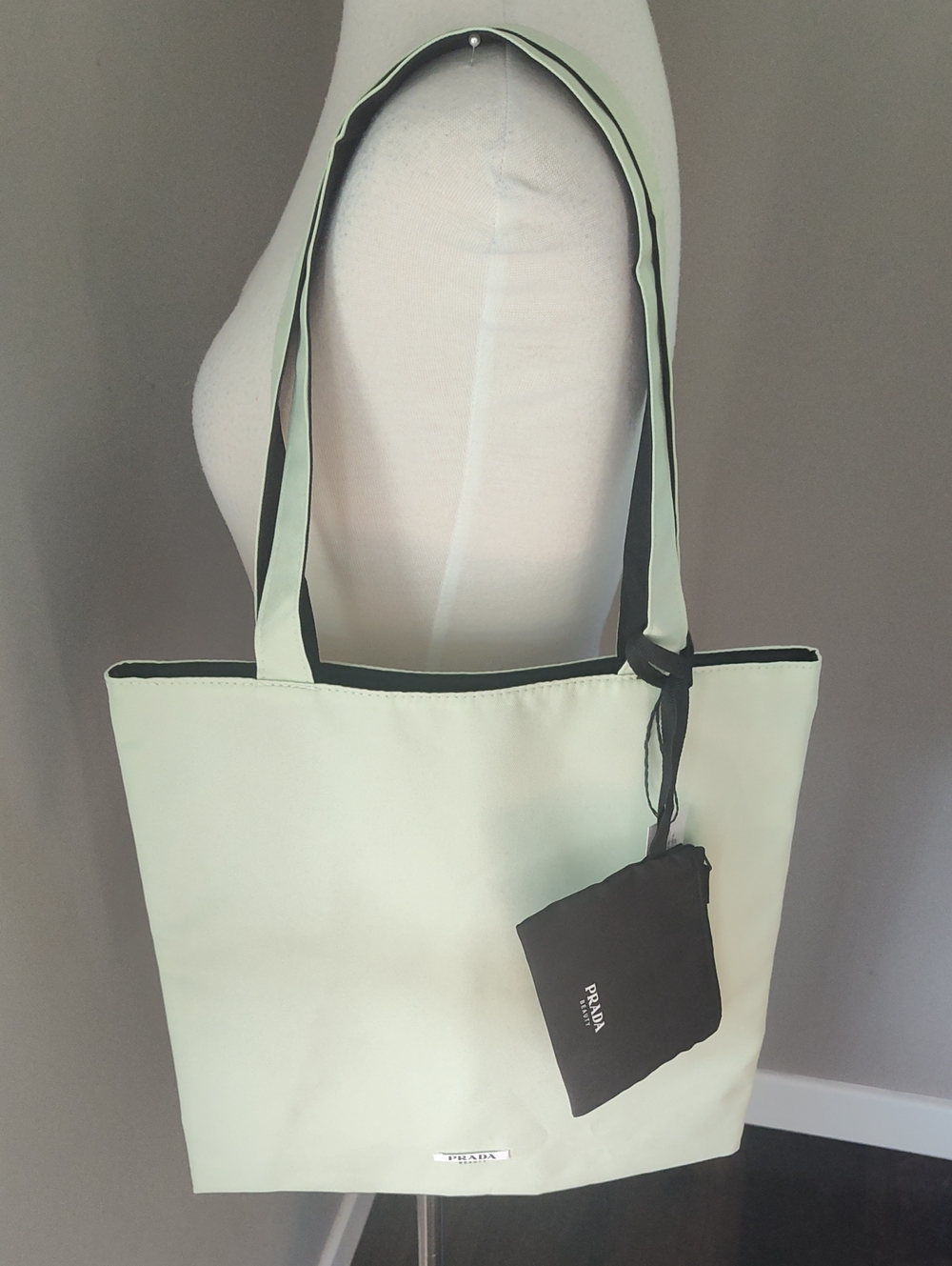 Prada Beauty Reversible Tote with Black Trim, Interior and Black Labeled Pouch
